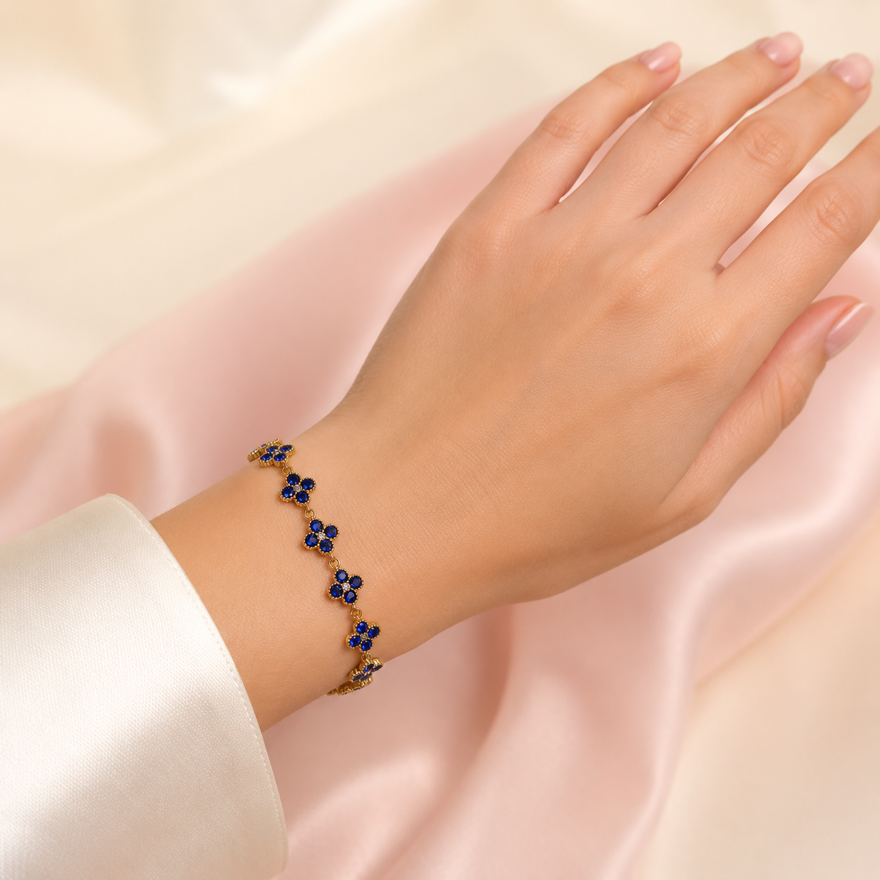 Princesse Bleu royal doré porté - Charlie Jewels